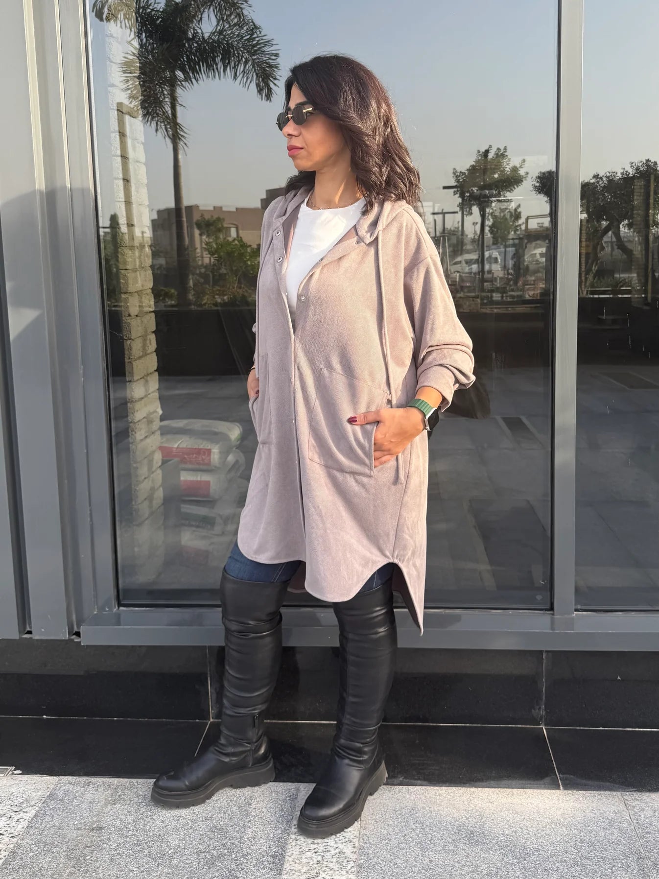 The striped suede oversized shirt - Jeno