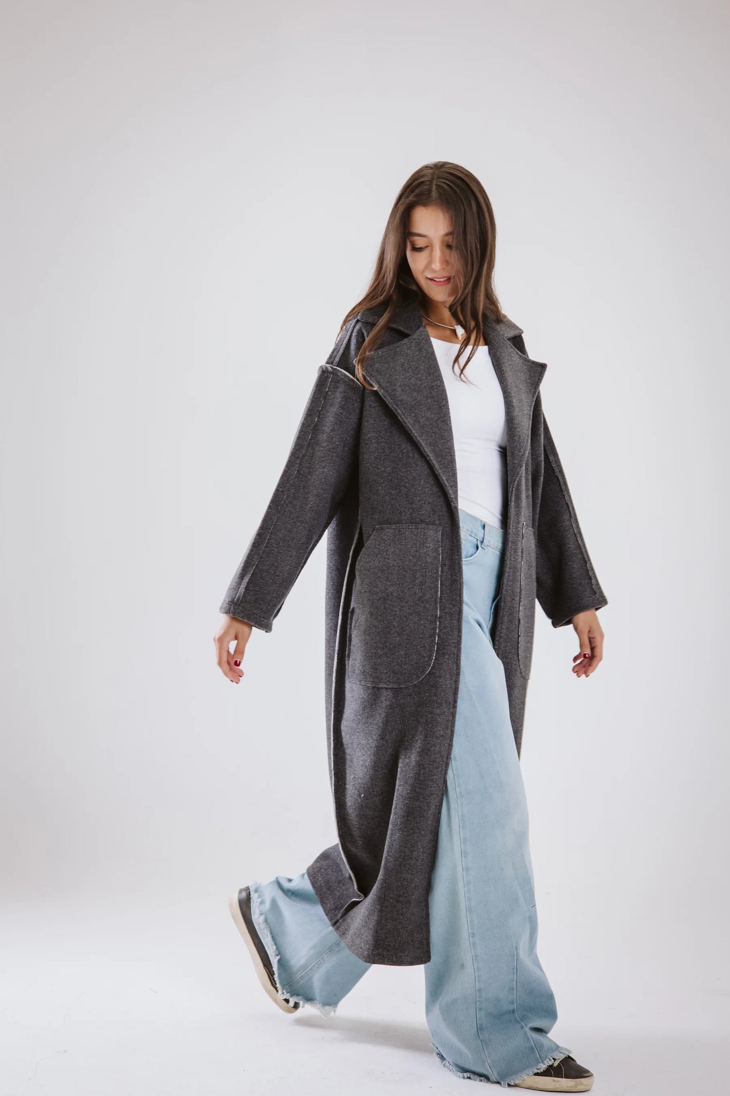 Belted Long Coat - Taj Sisters