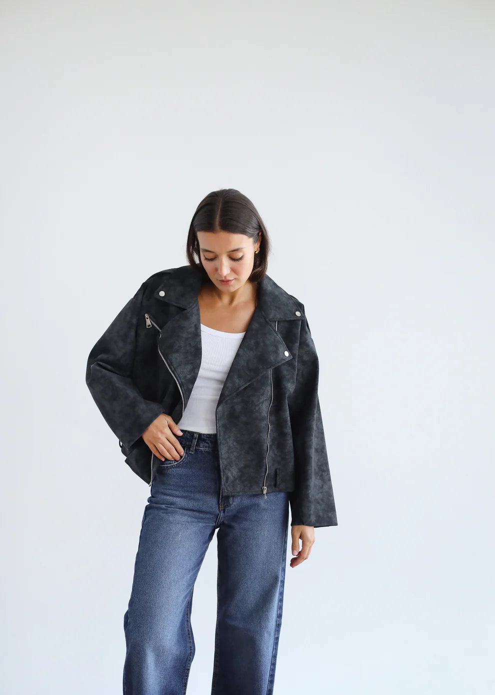 understated leather jacket - Amalia