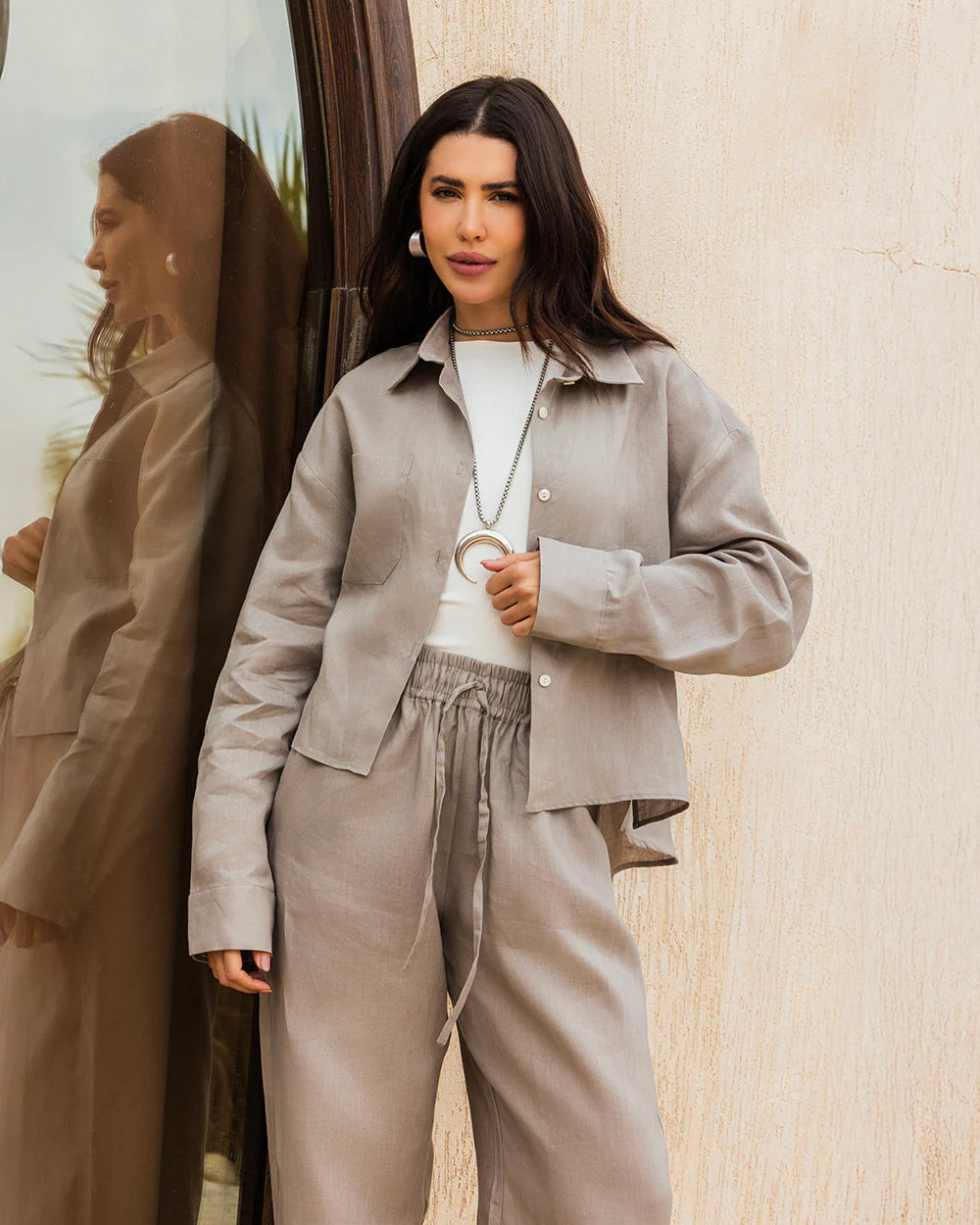 Cropped Linen Shirt - Tamaa