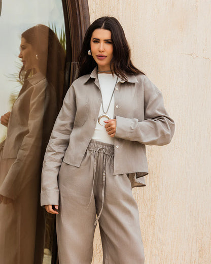Cropped Linen Shirt - Tamaa