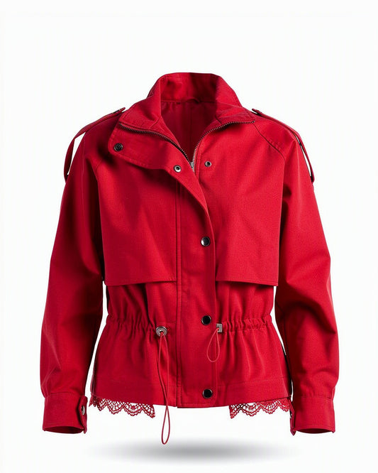 HBShop garment image: Lace Layer jacket-NK, Red