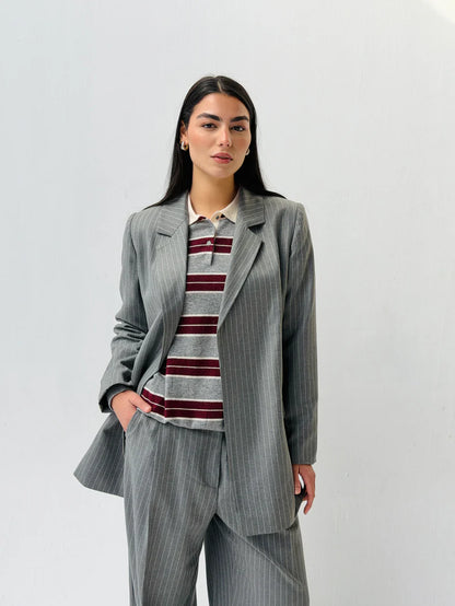 The tailored white striped blazer - NK Designs