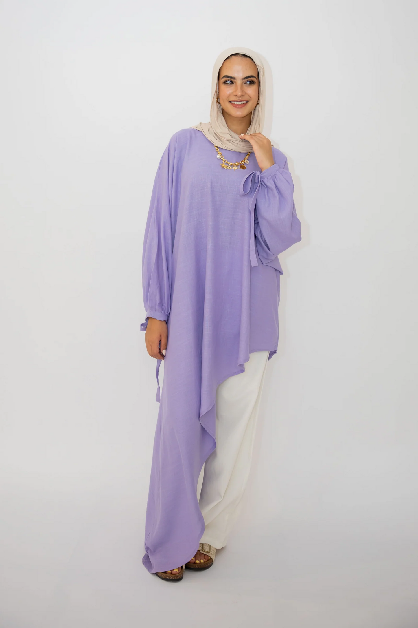 Asymmetrical linen top - Double anne