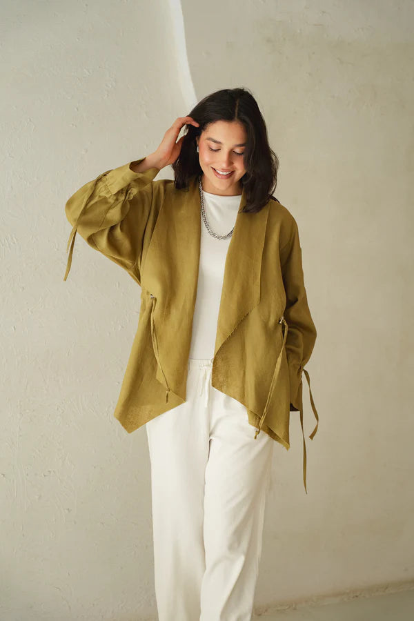 Bitter Sweet Linen Cardigan  - OBI