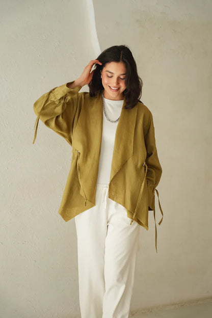 Bitter Sweet Linen Cardigan  - OBI
