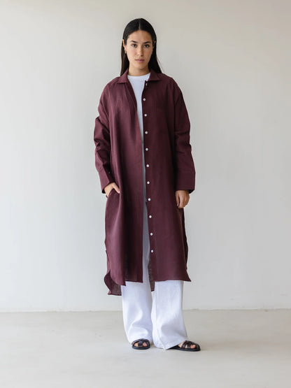 Relaxed Linen Maxi Shirt - Ascia
