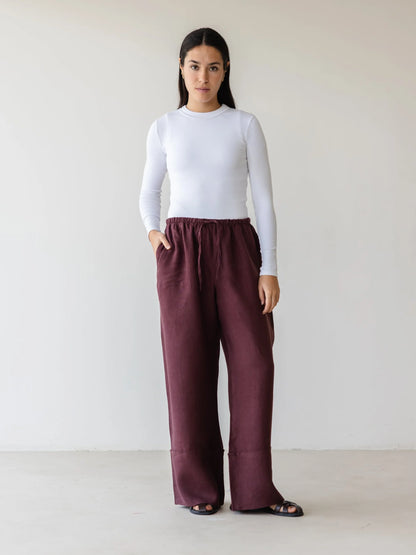 Turn-Up Linen Pants - ascia