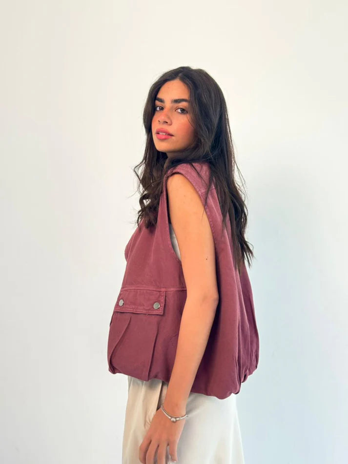 Oversized Cargo Zip Vest - Traumen