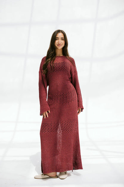 The fish net dress - Peach and mint