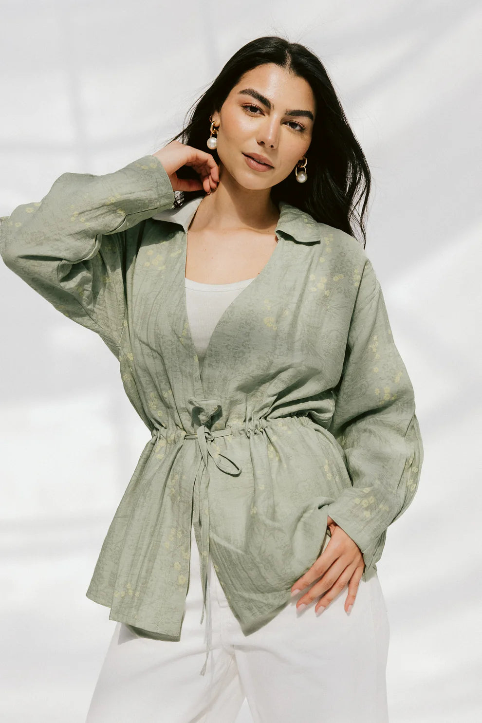 Fleur aura top - Peach and mint