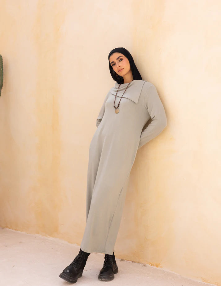 Knitted wide neck dress - Yasofia