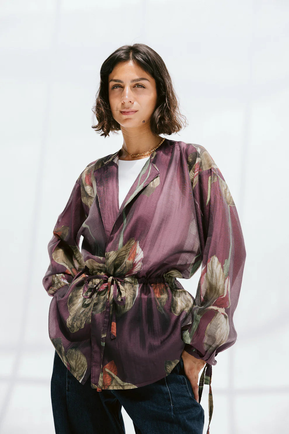 Jardin blouse - Peach and mint