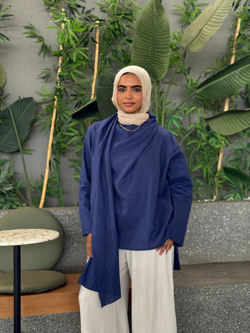 Shawl linen shirt - Dress in Samra