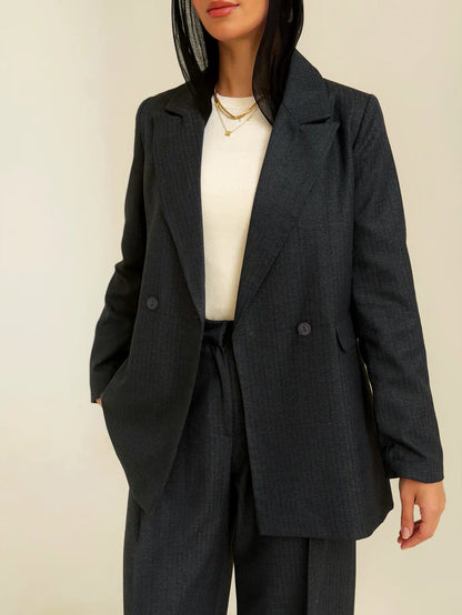 The tailored striped relaxed blazer - Nk designs