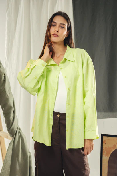 S26-CH62 Oversized embroidered shirt - AED