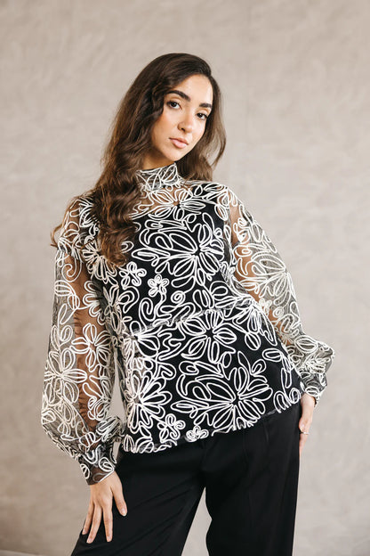 The bloom blouse - Peach and mint
