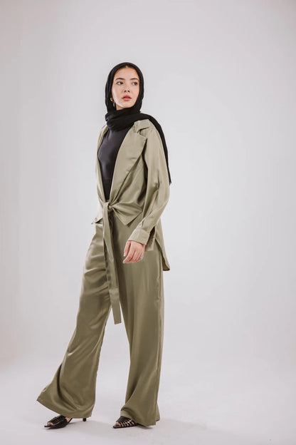 Wrap Satin Set - Maison Taj