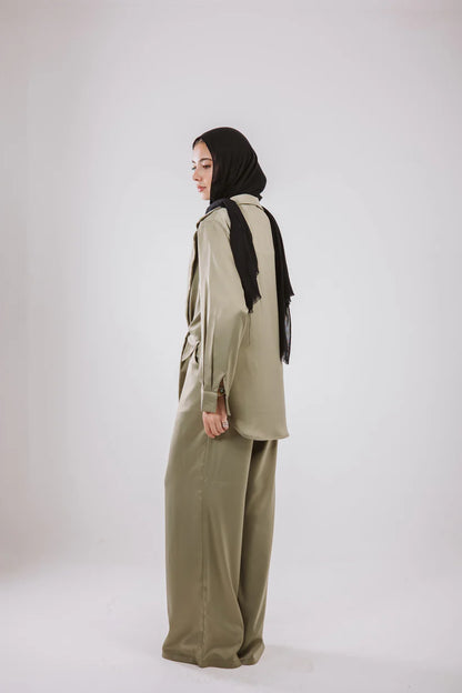 Wrap Satin Set - Maison Taj