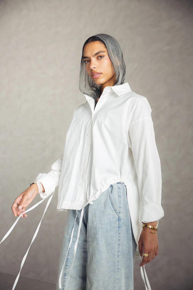 High low poplin shirt - sirius