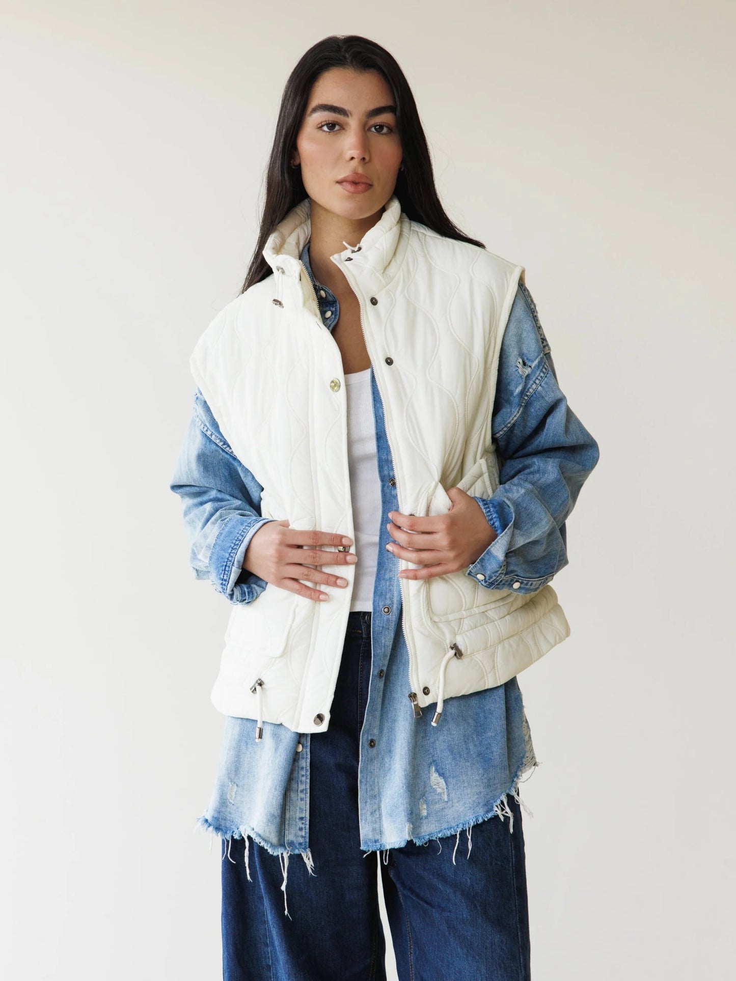 Embroidered Puffer Vest -  ASCIA