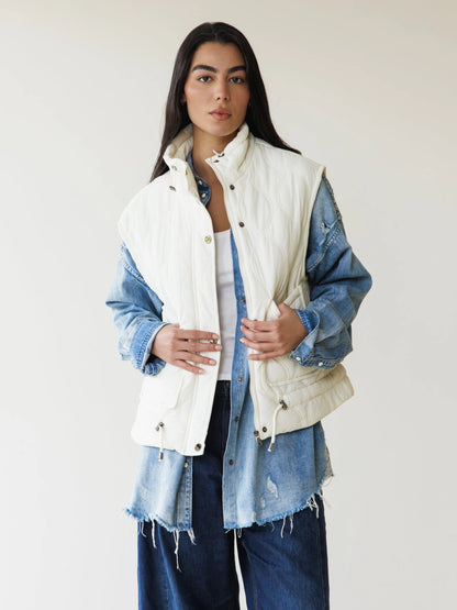 Embroidered Puffer Vest -  ASCIA