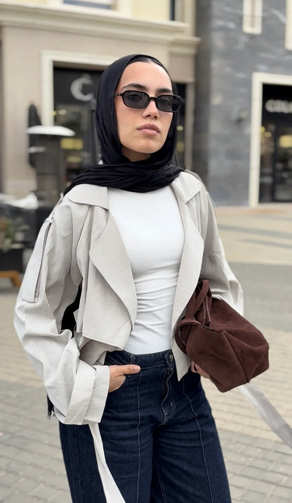 Cropped Light Suede Jacket - NOTCH