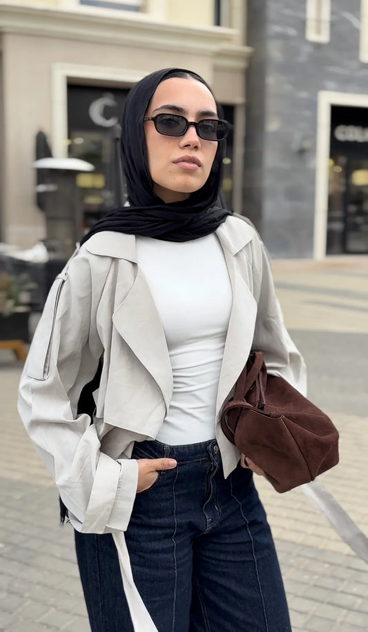 Cropped Light Suede Jacket - NOTCH