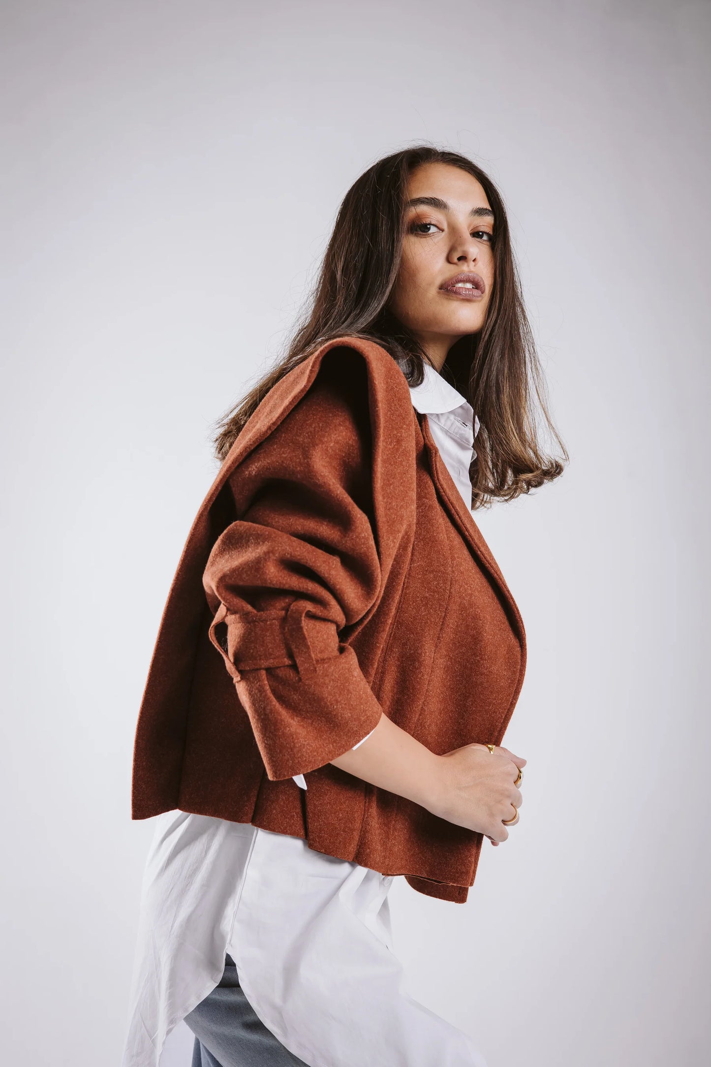 Bold Wool Cropped Jacket - Taj Sisters