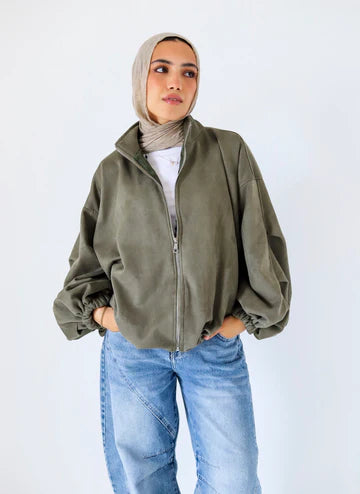 Bomber Suede Jacket - Zeyylan