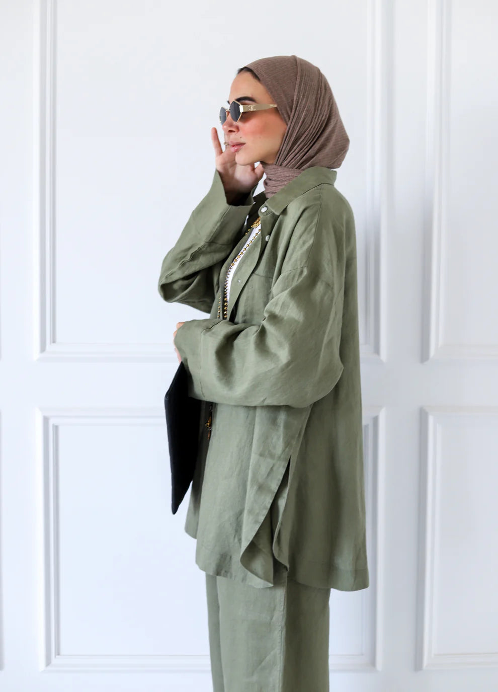 Big Slits Linen Shirt - Zeyylan