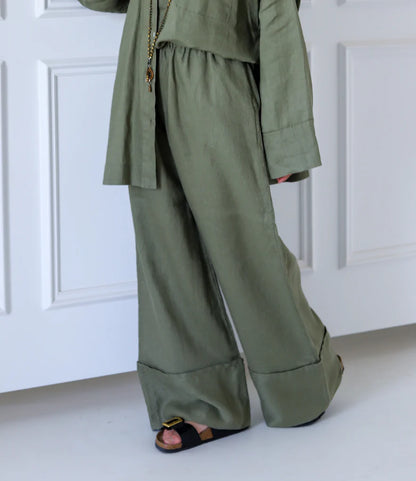 Folded Linen Pants - Zeyylan