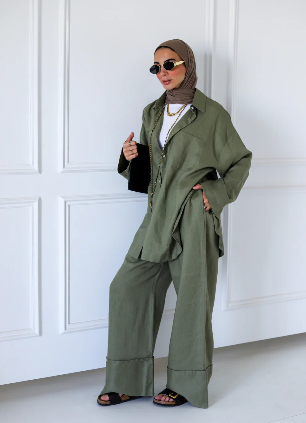 Folded Linen Pants - Zeyylan