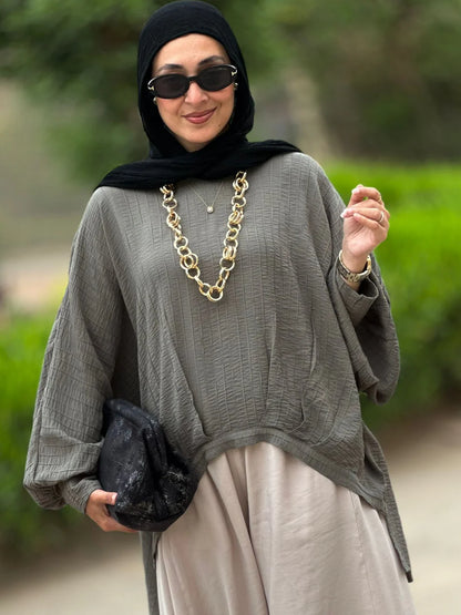 Short high low stripped blouse - Hijab festival