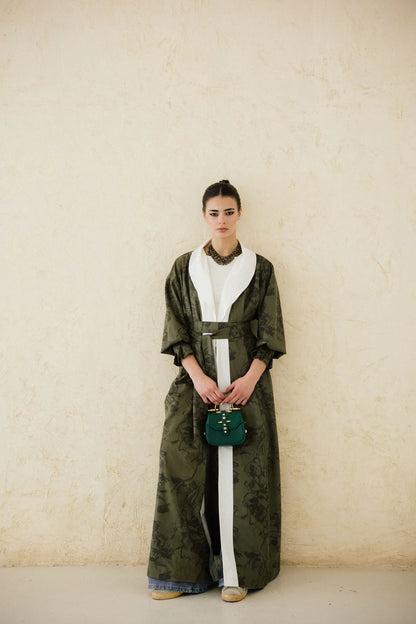 Cuffed Sleeve Printed Kaftan - Taj