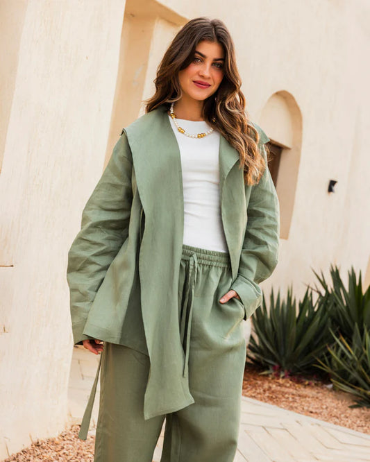Amulet Linen Cardigan - Tamaa