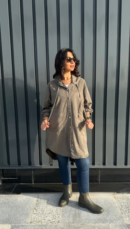 The striped suede oversized shirt - Jeno