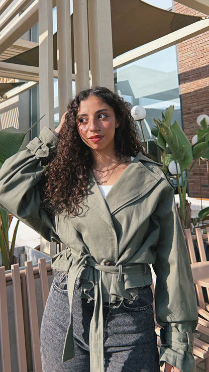 Cropped trench jacket - Wajad