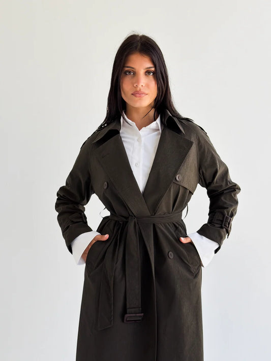 Signature trench coat(Leather)-NK