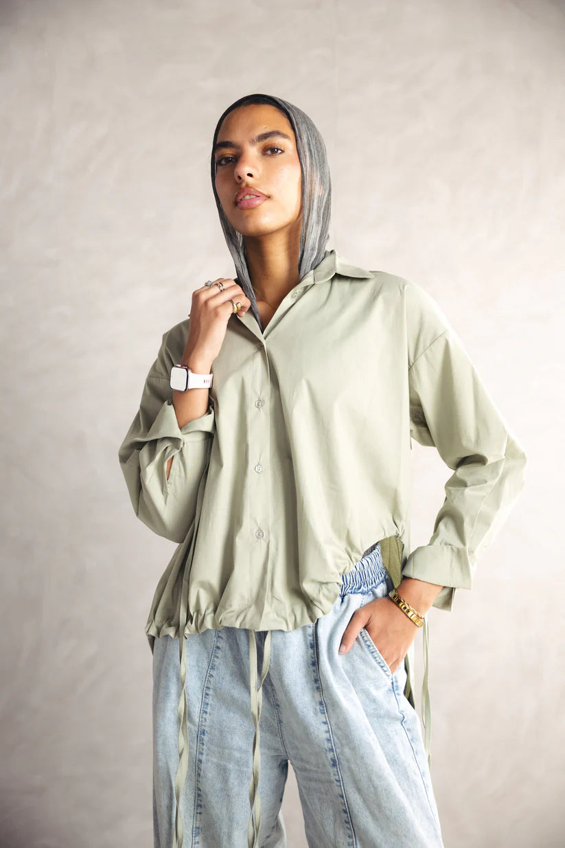 High low poplin shirt - sirius