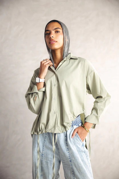 High low poplin shirt - sirius