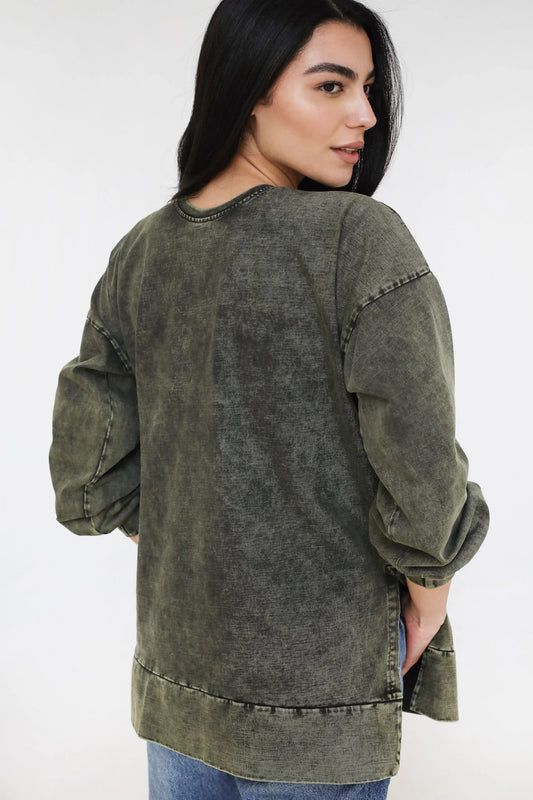 Basic Washed T-Shirt Adults Long - Tamaa