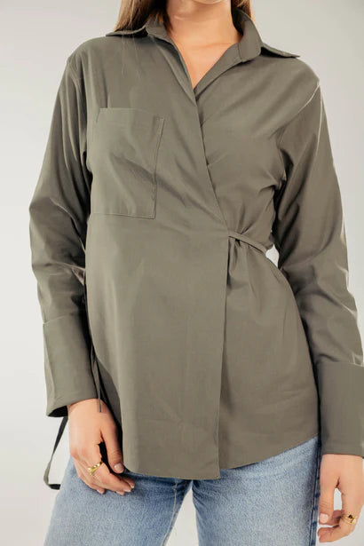 S-T46 Banglen-blend shirt WITH BOW - AED