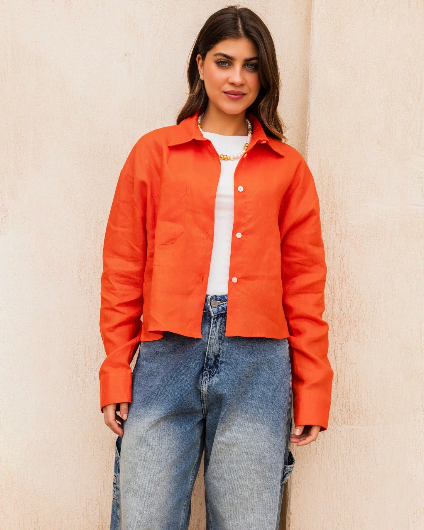 Cropped Linen Shirt - Tamaa