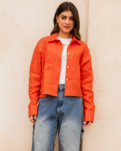 Cropped Linen Shirt - Tamaa