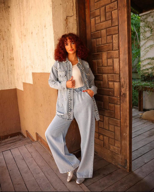 Denim wide leg pants - Magazin