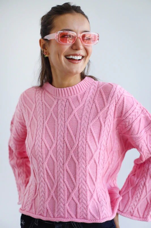 heartwarming cable  sweater - Amalia