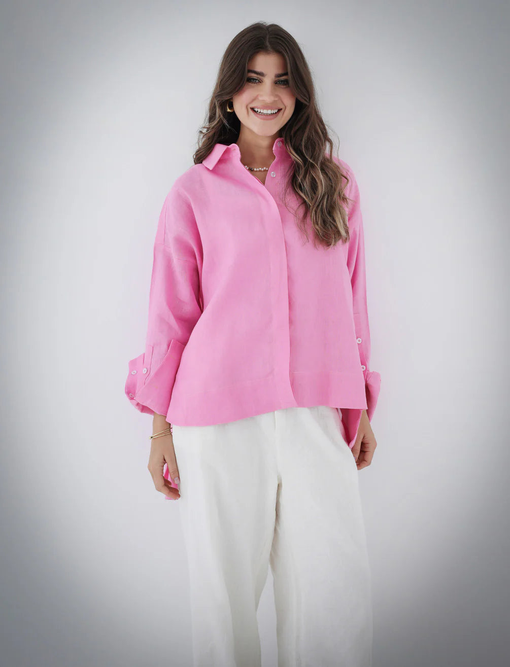High-Low Linen Shirt - Sara salama