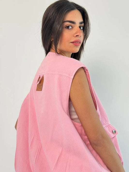 Oversized Cargo Zip Vest - Traumen