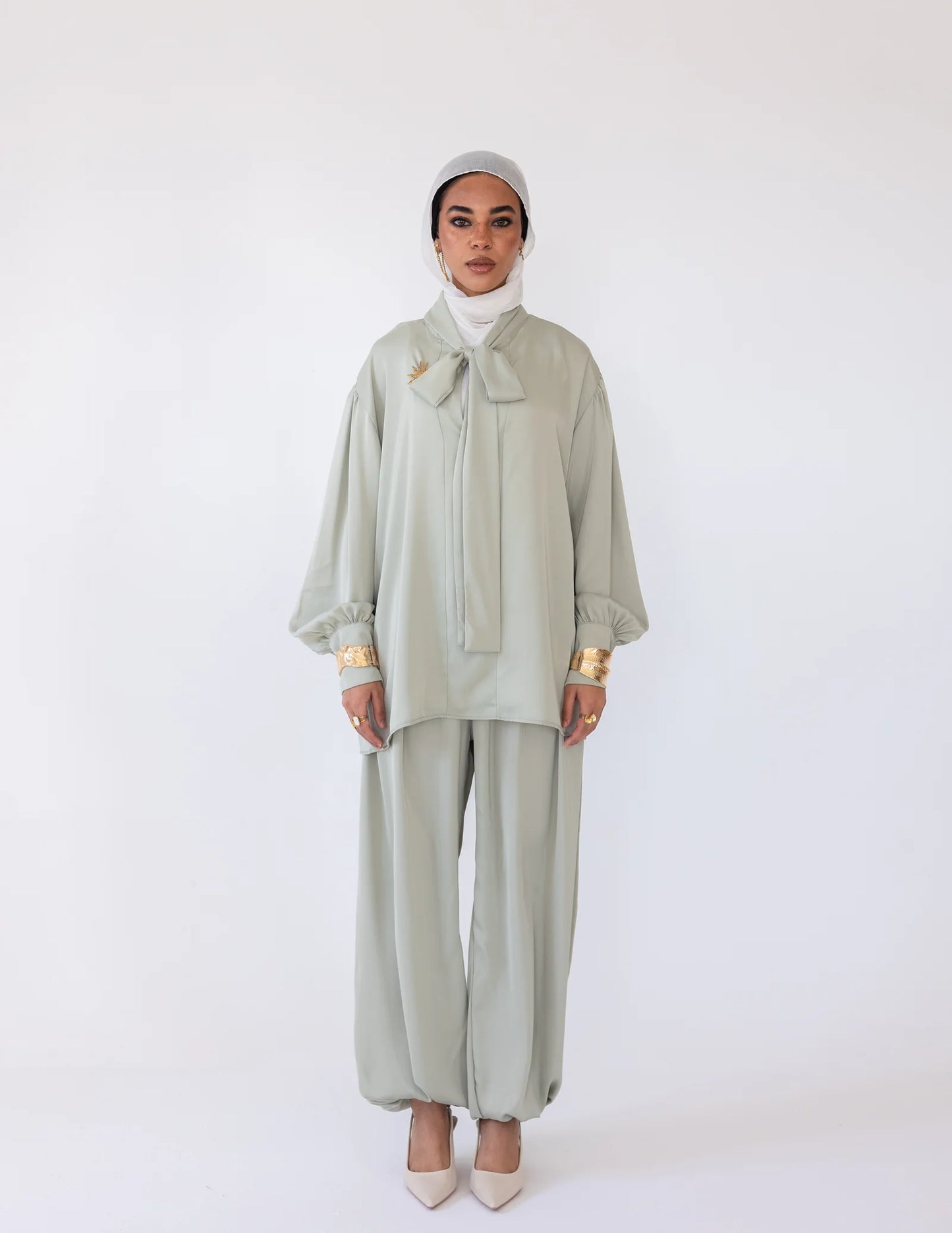 Harem satin Blouse - Khadija Hijab